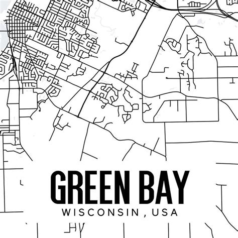 Green Bay Wisconsin Map Printable Printable Map for Office - Etsy