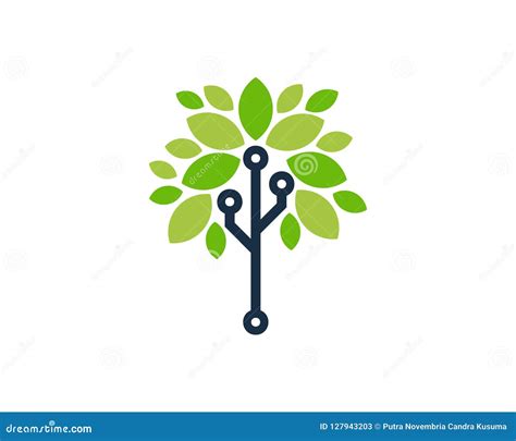 Digital Tree Logo Icon Design Stock Vector - Illustration of forest, company: 127943203