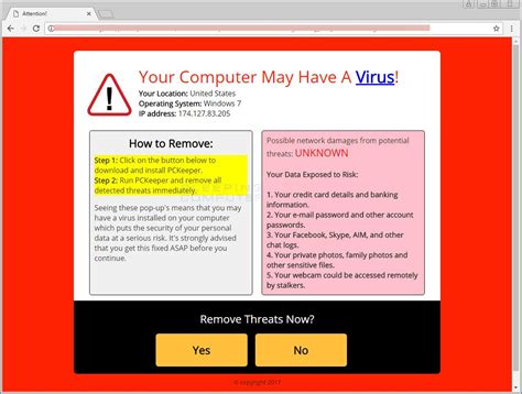 Remove the Your Computer May Have a Virus Web Page