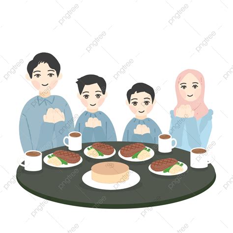 Hình ảnh Gia đình Hồi Giáo ăn Cùng Nhau Với Các Con Trai ở Ramadhan PNG , Ăn, Ramadhan, Gia đình ...