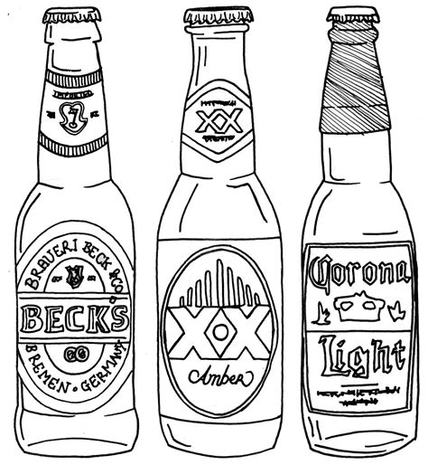 Beer Bottle Line Drawing at GetDrawings | Free download