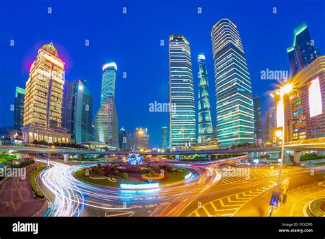 night view of Lujiazui District at shanghai, china Stock Photo - Alamy