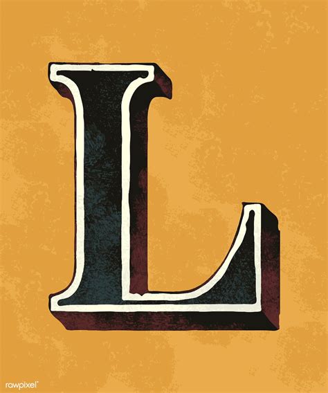 Capital letter L vintage typography style | free image by rawpixel.com / sasi | Vintage ...