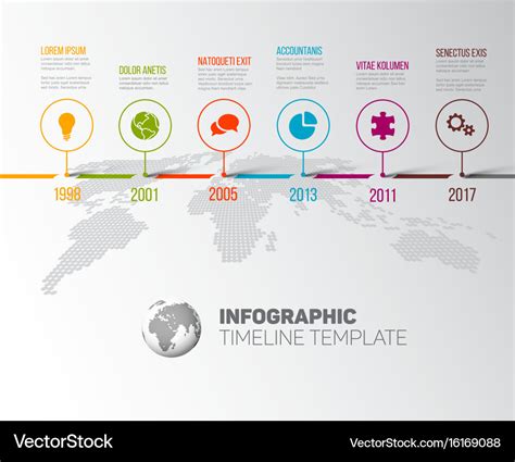 Infographic company milestones timeline template Vector Image