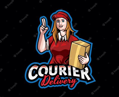 Premium Vector | Courier mascot logo design