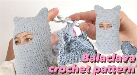 Balaclava with ears Video crochet tutorial + pattern download Crochet ...