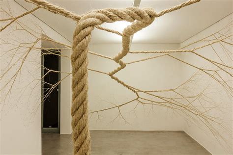 Untwisted Ropes Tacked to Gallery Walls Appear to Sprout like Trees ...