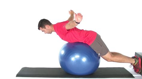 Trunk Extension on Ball with Shoulder Retraction - YouTube