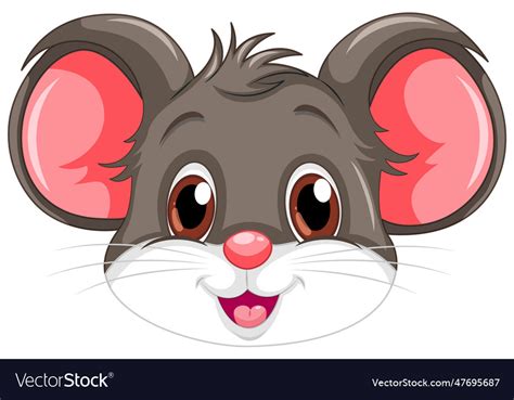 Cute rat face with smiley face Royalty Free Vector Image