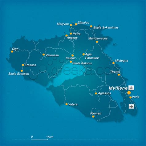 Lesvos Island Greece Map - Felice Thomasina