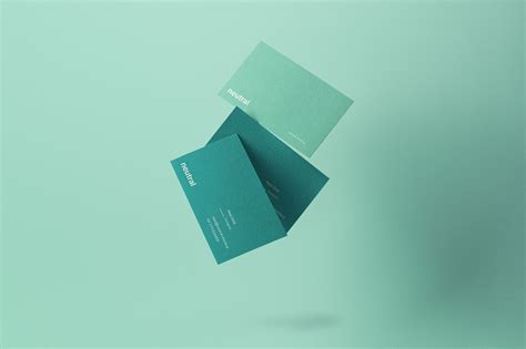 Flying Business Cards Mockup