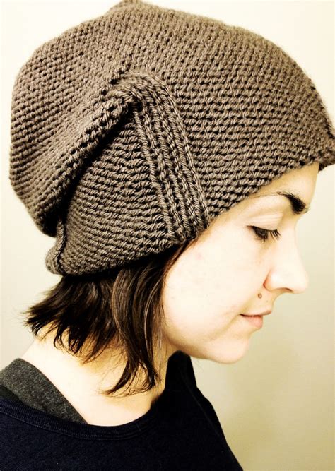 Kami Hat: the first foxflat knitting pattern | Hat knitting patterns, Knitted hats, Slouchy ...