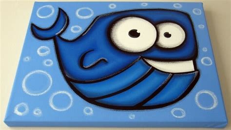 wHALE 12 x 16 original acrylic painting on canvas fish wall