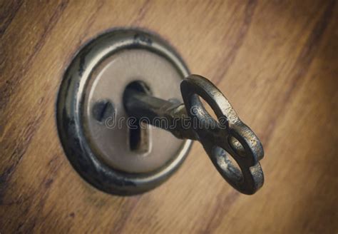 Old key in the lock stock image. Image of lock, ornate - 32758343