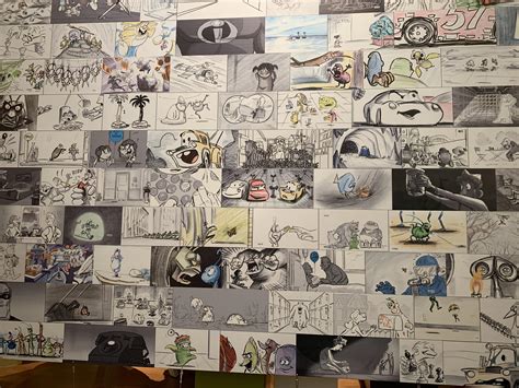 I really love this wall of storyboards at California Adventure. : r/Pixar