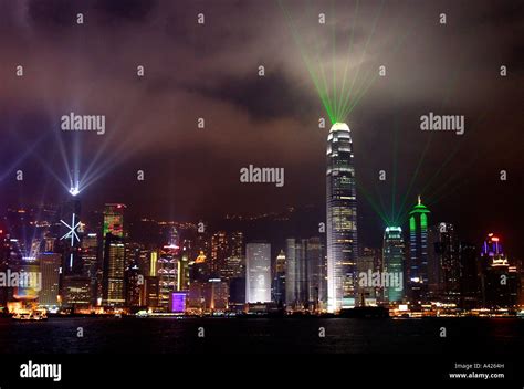 Hong Kong light show Stock Photo - Alamy