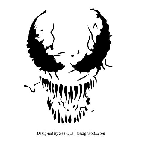 Spiderman: Venom (Free Pumpkin Stencil - Pumpkin Pattern - Pumpkin Template - Jack-o-lantern ...