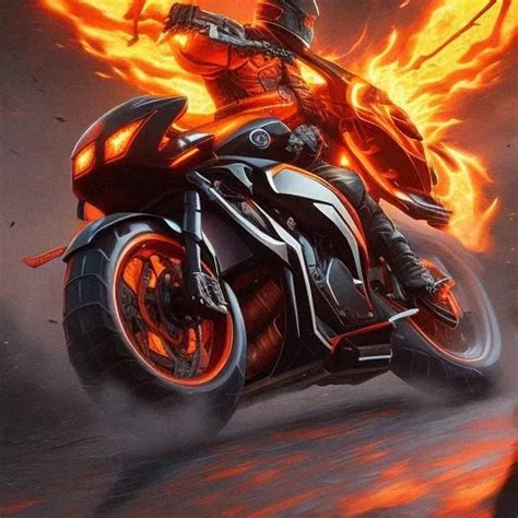 Ai Art Generator: Ghostrider on bagger motorcycle