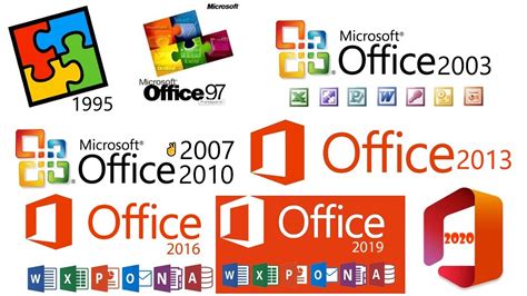 Evolution of Microsoft Office 1995-2019 and 2020 update - YouTube