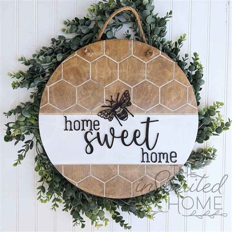 Home Sweet Home Door Hanger Honeycomb Sign Bee Door Hanger - Etsy