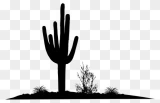 Download Desert Cactus Silhouette Clipart (#1629908) - PinClipart