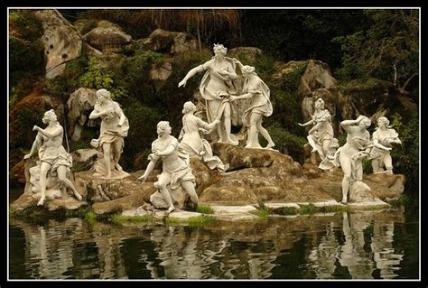 Caserta - Fountain Of Diana & Actaeon | Oil painting landscape ...