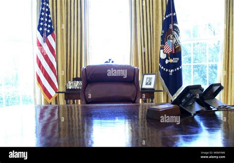 The Resolute Desk is shown in the Oval Office of the White House in Washington, DC, March 5 ...