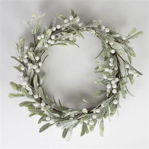 frosted christmas mistletoe wreath by little red heart | notonthehighstreet.com