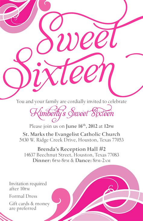 "Sweet 16" Invitation we designed for our client! | Sweet sixteen invitations, Sweet 16 ...