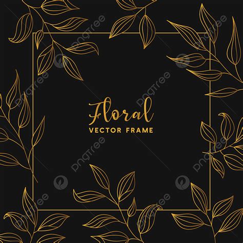 Elegant Floral Design Vector PNG Images, Elegant Black And Gold Floral ...