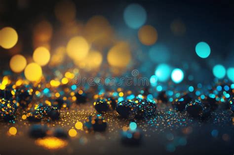 Background of Glitter Lights Blue Gold, Abstract, Backgrounds Stock ...