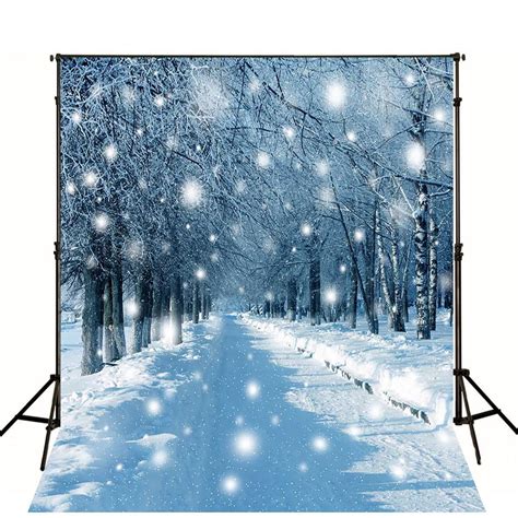 GreenDecor Polyester Fabric 5x7ft Photography Background Christmas Snow ...