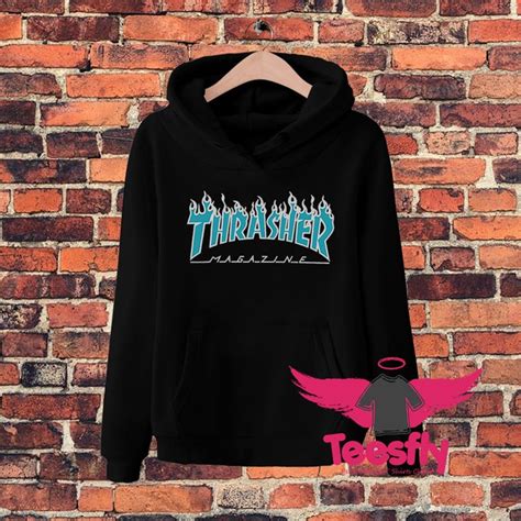 Thrasher Flame Blue Personalized Hoodies Cheap //Price: $35.00 # ...