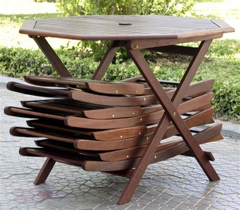 Outdoor Furniture Blog: 5pc Folding Outdoor Wood Patio Dining Set Review