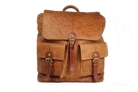 Tan Unisex Leather Backpack - Leatherman Fashion Private Limited