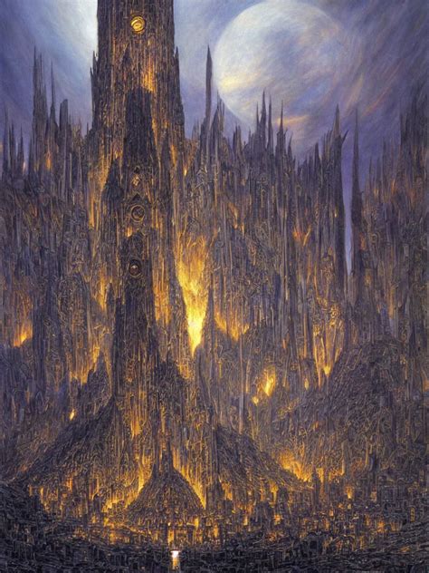 Sauron's Tower in Mordor, art by Donato Giancola and | Stable Diffusion ...