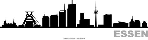 Essen Skyline City Vector Silhouette Stock Vector (Royalty Free) 1517610353 | Shutterstock