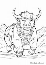 Yak Ausmalbild » Gratis Ausdrucken & Ausmalen Artus Art sketch template