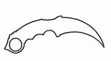 Karambit Knife Coloring Page Ultra Pages Sketch sketch template