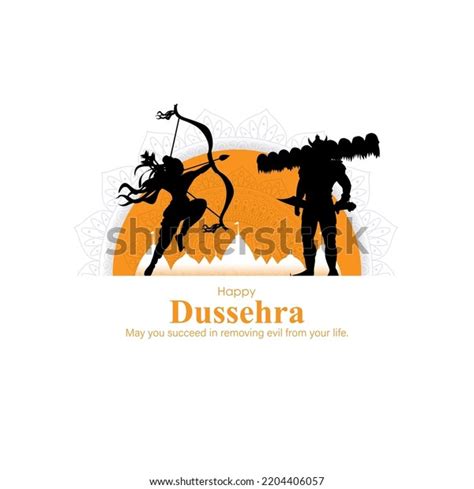 Vector Illustration Happy Dussehra Greeting Written Stock Vector (Royalty Free) 2204406057 ...