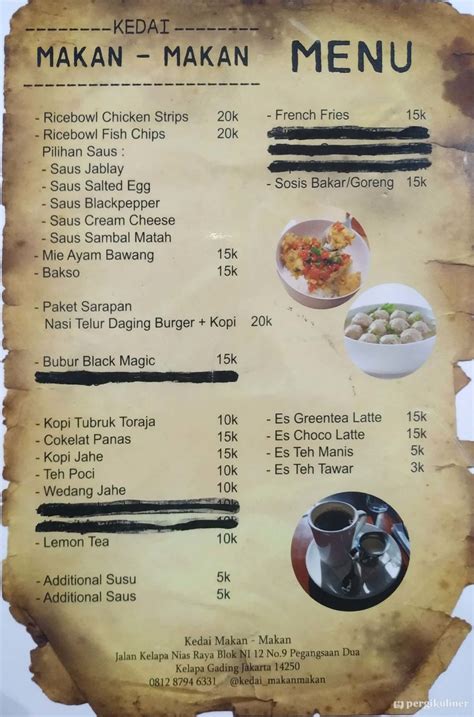 Selalu diperbarui! Menu Kedai Makan - Makan, Kelapa Gading