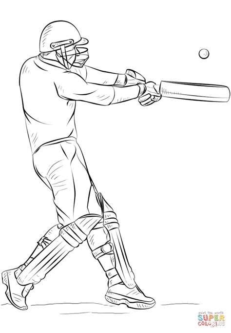 Cricket Player coloring page | Free Printable Coloring Pages