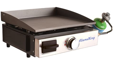 Buy Flame King Flat Top Portable Propane Cast Iron Grill Griddle Tabletop for Outdoor Camping ...