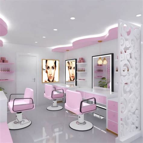 Pink Beauty Salon Shop Furniture I-Brow Studio Station Design