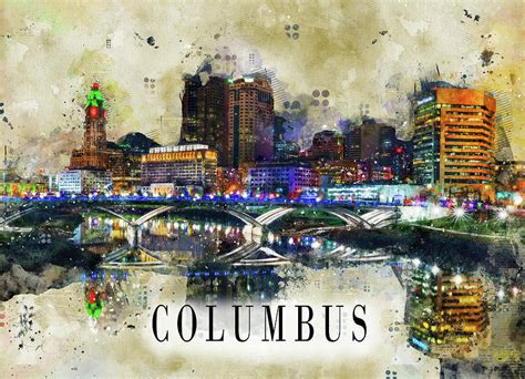 Columbus Ohio Concept Art Mixed Media by Dan Sproul | Pixels