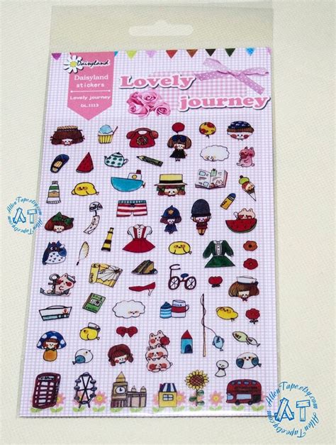 Lovely Journey Stickers AT0698 by AllenTape on Etsy