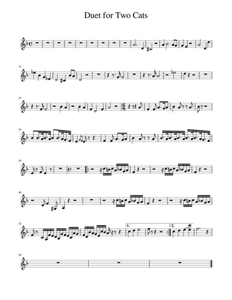 Duet for Two Cats Sheet music for Piano | Download free in PDF or MIDI ...