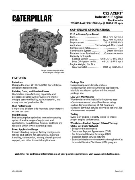 Caterpillar C32 Engine Specifications | Horsepower | Engines