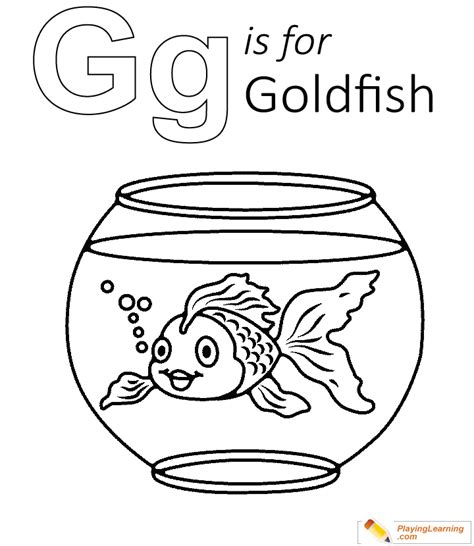 G Is For Goldfish Coloring Page 02 | Free G Is For Goldfish Coloring Page