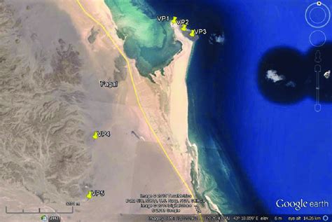 Locations of vantage points from which observations were made ...